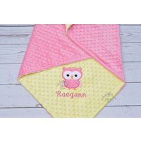 Personalisierte Eule Baby Decke-Eule Decke-Personalisierte Minky Decke-Minky Decke-Baby Mädchen Decke von JJCuties