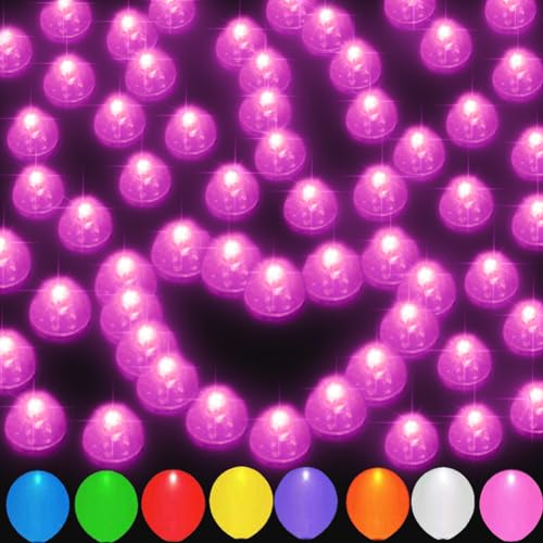 JJGoo 100 Stück LED-Ballon-Lichter, Mini-Ballon-Lichter, wasserdicht, winzige LED-Lichter, lange Standby-Zeit, Lichter für Halloween-Eier, Geburtstagsparty, Hochzeitsdekoration (rosa) von JJGoo