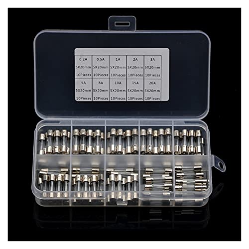 Sicherung 10. 0PCS.5x20mm flinke Glassicherungen 0.2A-20 AMP 250V 10 Größen flinke Glasrohrsicherungen sortiertes Kit mit Kastensicherung Sicherung 10. 0PCS.5x20mm flinke Glassicherungen 0.2A-20 AMP 250V 10 Größen flinke Glasrohrsicherungen sortiertes Kit mit Kastensicherung von JJHQOKYNA