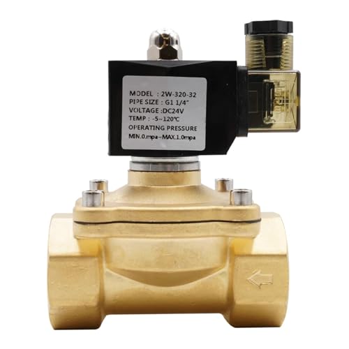 1 Stück G3/8" bis G2" Elektrisches Luftmagnetventil aus Messing, normalerweise geschlossenes Magnetventil, AC220V DC12V 24V, 0~1,0 MPa, IP65(1") von JJKKOZVQF