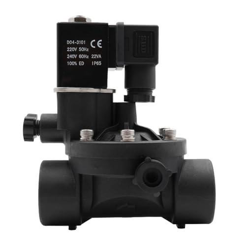 JJKKOZVQF 1 Stück normalerweise geschlossenes oder offenes AC220V 2-Wege-Magnetventil, Wasserventile mit manuellem Schalter und Durchflusseinstellung.(1",NPT_AC 24V_Normally Closed) von JJKKOZVQF