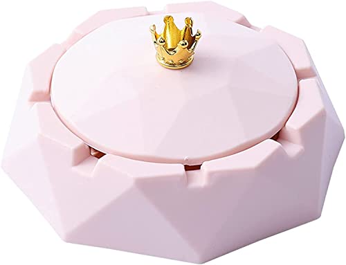 JJLFresheners Edelstahl Aschenbecher mit Deckel, Winddicht, Zigaretten Aschenbecher für Innen- oder Außenbereich, Modern, Rosa von JJLFresheners