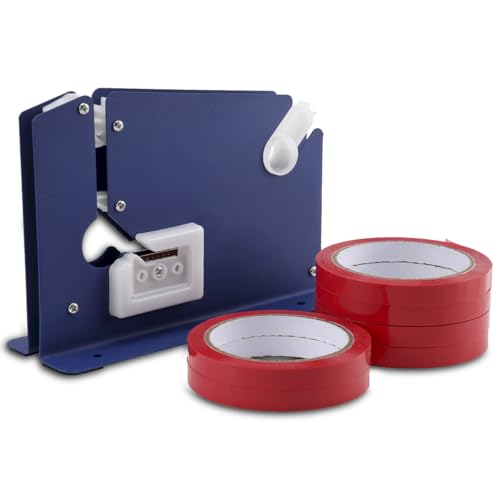 JJ PRIME – Bag Sealer Beutelverschlussgerät PVC Klebeband Tape Fruit Veg sealer blaue säcke Fleisch Inhaltsstoffe Verpackung passend bis 12 mm Breite Klebebänder + 6 Rollen kostenlos von JJ PRIME