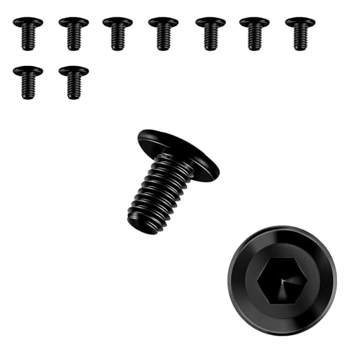 10 Stück Schrauben M4 × 10,Flachkopfschrauben m4 Innensechskant,m4 Schrauben,Schrauben Schwarz,Edelstahl A2 V2A,Vollgewinde von JJPJL