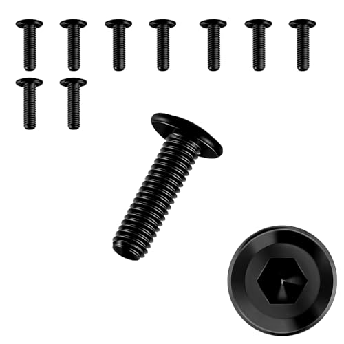 10 Stück Schrauben M4 × 16,Flachkopfschrauben m4 Innensechskant,m4 Schrauben,Schrauben Schwarz,Edelstahl A2 V2A,Vollgewinde von JJPJL