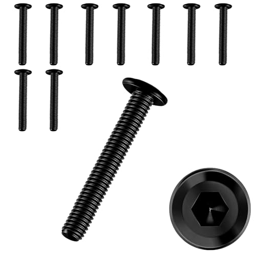 10 Stück Schrauben M4 × 30,Flachkopfschrauben m4 Innensechskant,m4 Schrauben,Schrauben Schwarz,Edelstahl A2 V2A,Vollgewinde von JJPJL