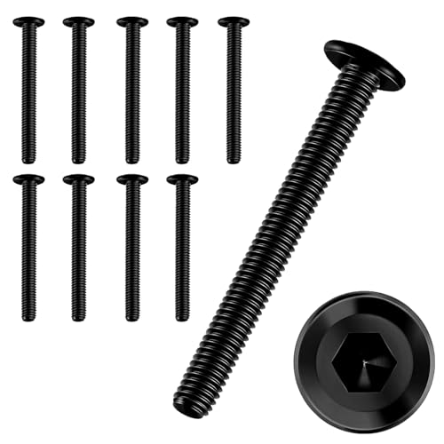 10 Stück Schrauben M4 × 40,Flachkopfschrauben m4 Innensechskant,m4 Schrauben,Schrauben Schwarz,Edelstahl A2 V2A,Vollgewinde von JJPJL
