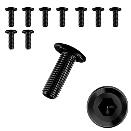 10 Stück Schrauben M5 × 16,Flachkopfschrauben m5 Innensechskant,m5 Schrauben,Schrauben Schwarz,Edelstahl A2 V2A,Vollgewinde von JJPJL
