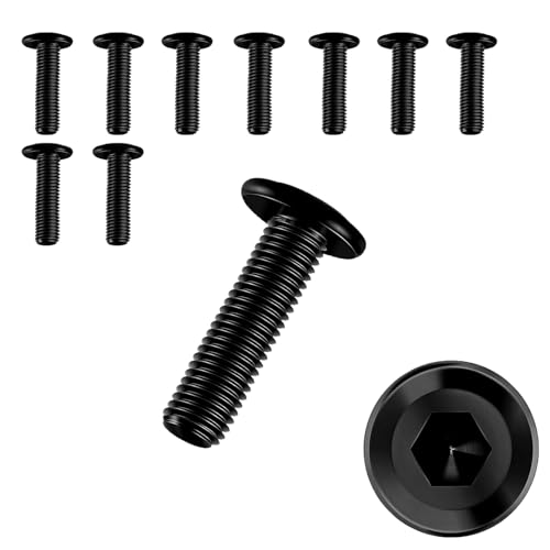 10 Stück Schrauben M5 × 20,Flachkopfschrauben m5 Innensechskant,m5 Schrauben,Schrauben Schwarz,Edelstahl A2 V2A,Vollgewinde von JJPJL