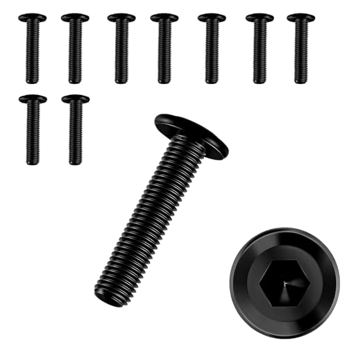 10 Stück Schrauben M5 × 25,Flachkopfschrauben m5 Innensechskant,m5 Schrauben,Schrauben Schwarz,Edelstahl A2 V2A,Vollgewinde von JJPJL