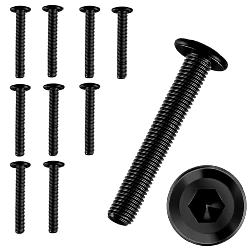 10 Stück Schrauben M5 × 35,Flachkopfschrauben m5 Innensechskant,m5 Schrauben,Schrauben Schwarz,Edelstahl A2 V2A,Vollgewinde von JJPJL