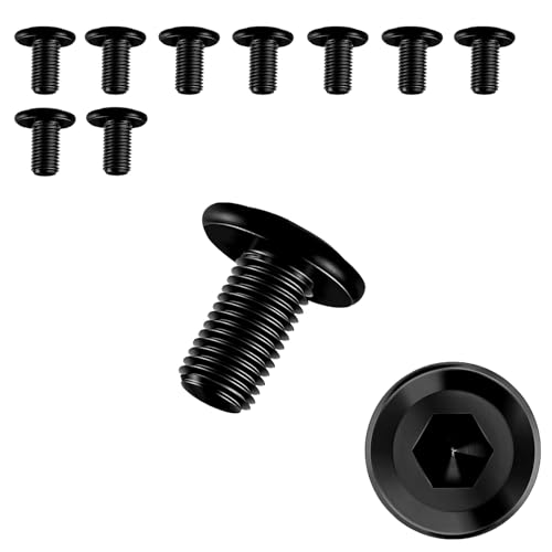10 Stück Schrauben M6 × 12,Flachkopfschrauben m6 Innensechskant,m6 Schrauben,Schrauben Schwarz,Edelstahl A2 V2A,Vollgewinde von JJPJL