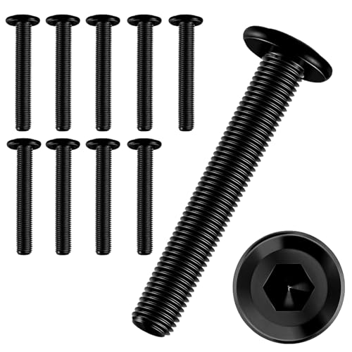 10 Stück Schrauben M6 × 40,Flachkopfschrauben m6 Innensechskant,m6 Schrauben,Schrauben Schwarz,Edelstahl A2 V2A,Vollgewinde von JJPJL