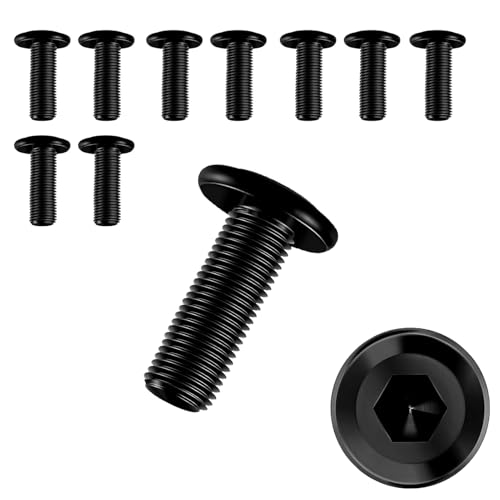 10 Stück Schrauben M8 × 20,Flachkopfschrauben m8 Innensechskant,m8 Schrauben,Schrauben Schwarz,Edelstahl A2 V2A,Vollgewinde von JJPJL