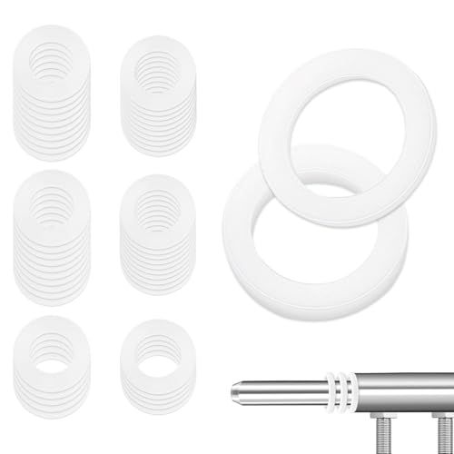 50 Stück Fitschenringe,Fitschenringe Zimmertüren,Unterlegscheiben Türscharnier,Tür Unterlegscheiben,Unterlegscheiben Tür,Unterlegscheiben für Türen,Material Nylon,10.2 x 15 x 1 & 2mm (Weiß) von JJPJL