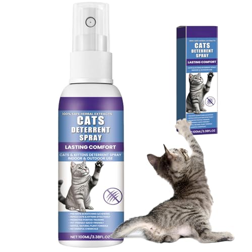 JJPJL Katzenabwehrspray 100ml,Anti Kratz Spray Katzen,Katzen Fernhaltespray für Innen und Außen,Katzenspray Fernhaltespray,Natürliche Inhaltsstoffe,für Schützt Möbel,Pflanzen,Böden,Katzentraining JJPJL Katzenabwehrspray 100ml,Anti Kratz Spray Katzen,Katzen Fernhaltespray für Innen und Außen,Katzenspray Fernhaltespray,Natürliche Inhaltsstoffe,für Schützt Möbel,Pflanzen,Böden,Katzentraining von JJPJL