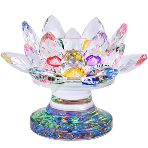 JJQHYC Bunter Kerzenhalter Kristall Lotus Blumen Teelichthalter Kerzenhalter Deko Regenbogen Lotusblume Teelicht Dekoration Kristall Glas Kerzenständer JJQHYC Bunter Kerzenhalter Kristall Lotus Blumen Teelichthalter Kerzenhalter Deko Regenbogen Lotusblume Teelicht Dekoration Kristall Glas Kerzenständer von JJQHYC