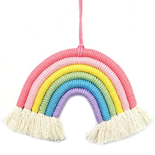 JJQHYC Regenbogen Wandteppich Süße Deko Makramee Regenbogen Wandbehang für Schlafzimmer Und Kinderzimmer Dekoration von JJQHYC