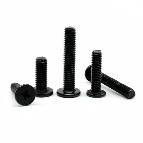 10/50 Stück M1,6 M2 M2,5 M3 M4 M5 M6 Schwarz 304 Edelstahl Laptop Computer CM Kopf Ultradünne Flache Waffel Dünner Kopf Bolzenschraube(5mm,50pcs M2) von JJQXAIBH