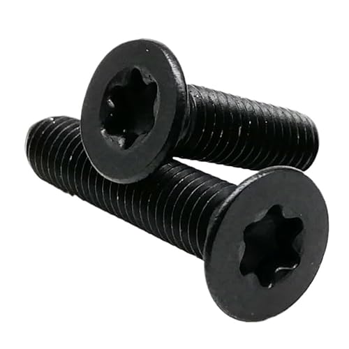 2/5/10/50 Stück M2 M2,5 M3 M4 M5 M6 M8 Schwarz A2 304 Edelstahl GB2673 Sechslappige Torx-Kopf-Flachsenkschraube(14mm,50pcs M2) von JJQXAIBH
