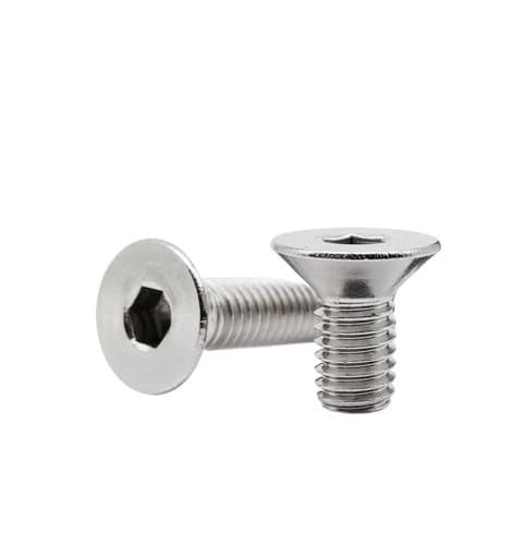 5/10/25/50 Stück M1,6 M2 M2,5 M3 M4 M5 M6 M8 304 A2-70 Edelstahl Sechskant Innensechskant Flachsenkschraube(8mm,M2.5 50pcs) von JJQXAIBH