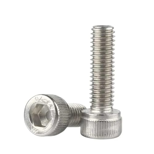 5/10/50 Stück M1,4 M1,6 M2 M2,5 M3 M4 M5 M6 M8 A2-70 304 Edelstahl DIN912 Innensechskant-Innensechskantschraube(12mm,M2.5 x 50Pieces) von JJQXAIBH
