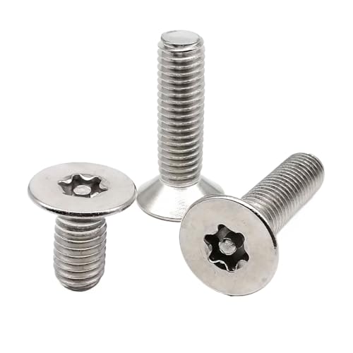 5/10/50 Stück M2 M2,5 M3 M4 M5 M6 M8 304 Edelstahl Torx Flachsenkkopf Mit Säulenstift Manipulationssichere Sicherheitsbolzenschraube(8mm,50pcs M3) von JJQXAIBH