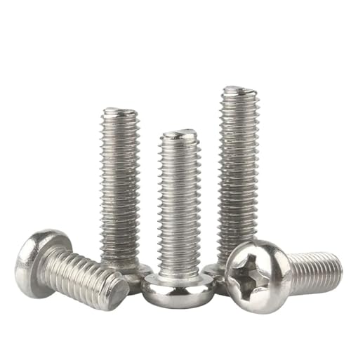 50/10 Stück M1,2 M1,4 M1,6 M2 M2,5 M3 M4 M5 M6 Mini Micro Kleine 304 Edelstahl Kreuz Flachkopfschraube Rundbolzen(6mm,M4x 10pcs) von JJQXAIBH