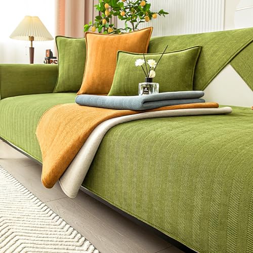 JJRETGY Sofabezug Anti Rutsch 1 2 3 4 Sitzer, Chenille Rutschfester Sofabezüge, L Form ecksofa Sofaüberwurf, Warmer Sofa Überwurf, Sofaschoner für Hunde Sofaschoner (A,70X70cm) von JJRETGY