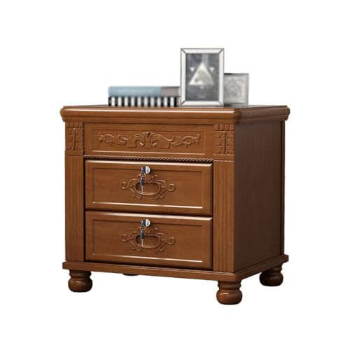 JJTOOLS Nachttisch Nachttisch Schlafzimmer Studie Einfacher klassischer Nachttisch Aufbewahrungsschrank mit zweilagiger Schublade Schlafzimmermöbel (Color : A, Size : S) von JJTOOLS
