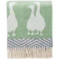 Geese Wolle Decke, Grau Und Grün Fischgrät, Reine Bauernhaus, Reversible Landhaus Überwurf, Gemütlich, Muttertag Geschenk von JJTextile