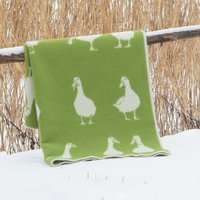 Grüne Ente Wendedecke Aus Echter Wolle, Grüner Überwurf Für Stuhl, Bett & Sofa 130 X 180 cm von JJTextile