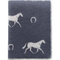 Hufeisen Wolldecke | Dunkelgrauer Und Cremefarbener Überwurf Waschbar Voll Reversibel von JJTextile