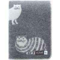 Katzen Wolldecke | Hergestellt Aus Echter Wolle Weiches Grau/Off White Werfen Perfekt Für Stuhl, Bett & Sofa von JJTextile