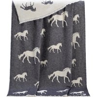 Weiches Schwarzes Pferd Aus Reiner Baumwolle Werfen | Wendedecke/ Doppelseitige Decke Gewebte Weiche Tagesdecke Oder Muster-Sofa Housewarming von JJTextile