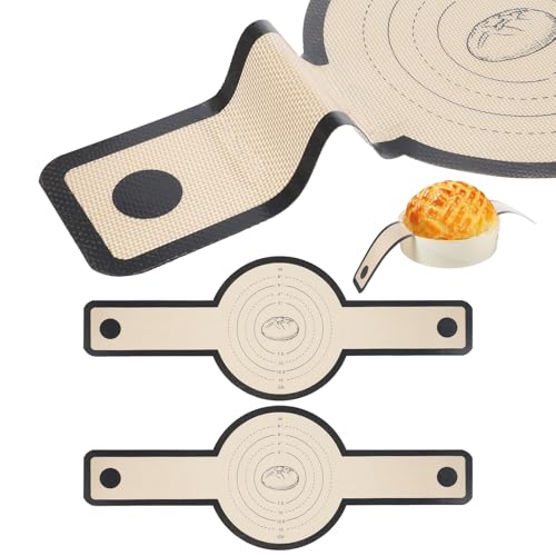 JJUNW 2 Stück Silikon Backmatte, Brotbackmatte Silikonmatte zum Backen mit Lange Griffen, Backwerkzeuge Zubehör Rutschfest Wiederverwendbare Antihaft & Leicht zu reinigen für Teig Macarons Kekse von JJUNW