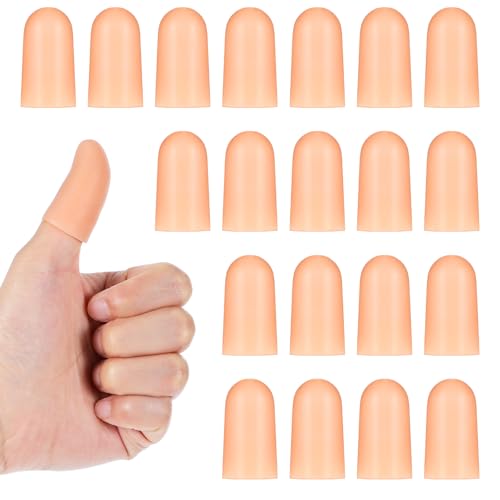 JJUNW 20 Stück Fingerlinge Silikon, Fingerschutz Finger Gel Fingerlinge Daumenschutz Fingerkuppenschutz Silikon Fingerkappen für Fingerknacken Handekzem Fingerarthritis von JJUNW