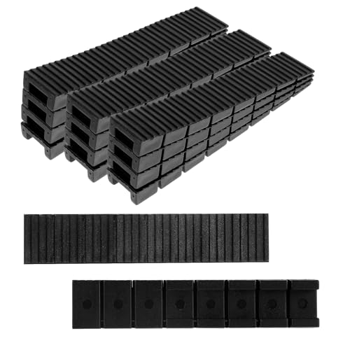 JJUNW 20 Stück Möbelkeile Kunststoff, Kunststoffkeile mit Integrierten Sollbruchstellen Keile Kunststoff Türstopper Unterlegkeile Möbel Ausgleichskeile für Stühle Tischstuhlfüße Schrank Tür(Schwarz) von JJUNW