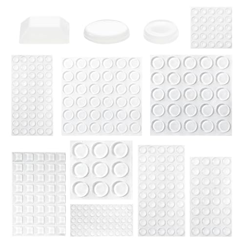 JJUNW 317 Stück Gummipuffer Selbstklebend, 9 Größen Elastikpuffer Transparent Gummifüße Selbstklebend Elastikpuffer Türpuffer Schutzpuffer Gumminoppen für Türen Schränke Schubladen Tastatur von JJUNW