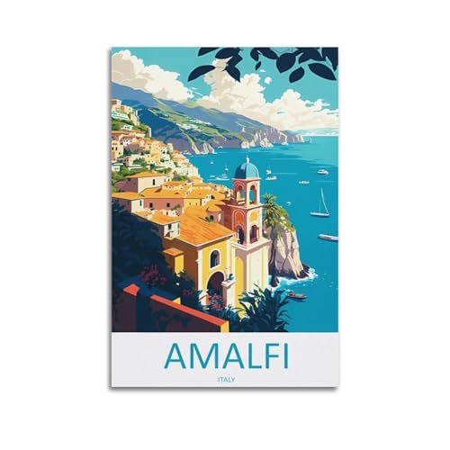 JJUPUV Amalfi Italien-Reiseposter, coole Kunstwerke, Gemälde, Wandkunst, Leinwanddrucke, hängendes Bild, Heimdekoration, Idee, 50 x 75 cm JJUPUV Amalfi Italien-Reiseposter, coole Kunstwerke, Gemälde, Wandkunst, Leinwanddrucke, hängendes Bild, Heimdekoration, Idee, 50 x 75 cm von JJUPUV