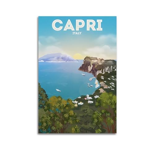 JJUPUV Capri-Italien-Reiseposter, Bilddruck, Leinwand, Wandfarbe, Kunstdekoration, moderne Wohnkunstwerke, Idee, 20 x 30 cm JJUPUV Capri-Italien-Reiseposter, Bilddruck, Leinwand, Wandfarbe, Kunstdekoration, moderne Wohnkunstwerke, Idee, 20 x 30 cm von JJUPUV