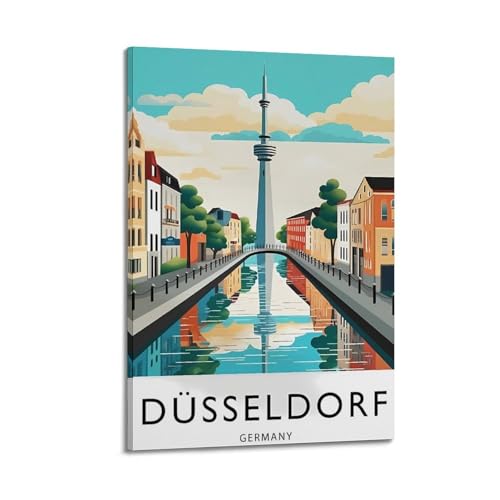 JJUPUV Düsseldorf Deutschland Vintage Reiseposter Wandkunst Schlafzimmer Drucke Wohnkultur Hängendes Bild Leinwand Gemälde 40 x 60 cm JJUPUV Düsseldorf Deutschland Vintage Reiseposter Wandkunst Schlafzimmer Drucke Wohnkultur Hängendes Bild Leinwand Gemälde 40 x 60 cm von JJUPUV