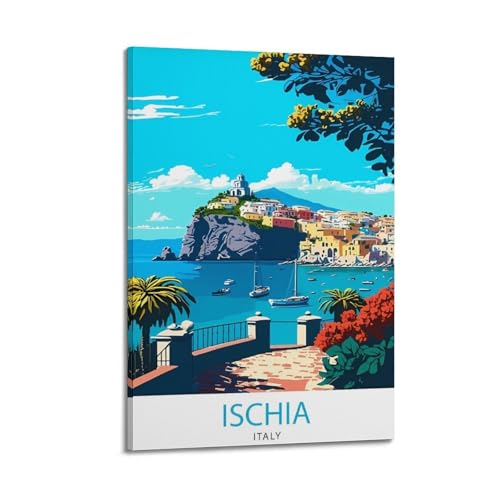 JJUPUV Ischia Italien-Reiseposter, Bilddruck, Leinwand, Wandfarbe, Kunstdekoration, moderne Wohnkunstwerke, Idee, 50 x 75 cm JJUPUV Ischia Italien-Reiseposter, Bilddruck, Leinwand, Wandfarbe, Kunstdekoration, moderne Wohnkunstwerke, Idee, 50 x 75 cm von JJUPUV