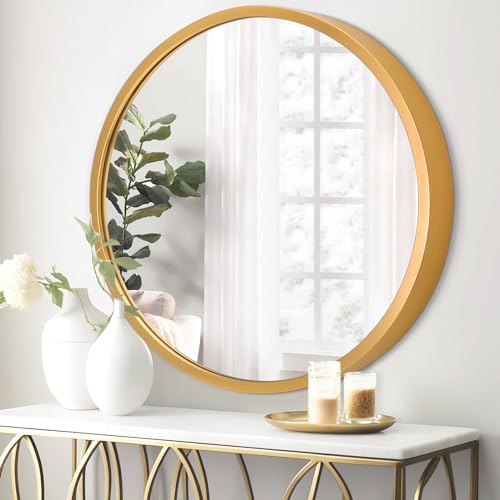 JJUUYOU Runde Spiegel, 50 cm, Metallrahmen, Gold, Wandhängen, Badezimmer, Schlafzimmer JJUUYOU Runde Spiegel, 50 cm, Metallrahmen, Gold, Wandhängen, Badezimmer, Schlafzimmer von JJUUYOU
