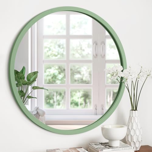 JJUUYOU Rundwandspiegel 50 cm Rundwandspiegel Badezimmer, grüner Bauernhaus Spiegel Wohnzimmer Wand hängen Holzrahmen Spiegel Badezimmer, Schlafzimmer, Schlafsäle JJUUYOU Rundwandspiegel 50 cm Rundwandspiegel Badezimmer, grüner Bauernhaus Spiegel Wohnzimmer Wand hängen Holzrahmen Spiegel Badezimmer, Schlafzimmer, Schlafsäle von JJUUYOU