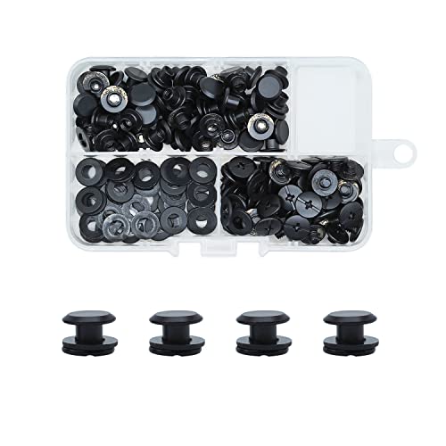 60 Sets Chicago Screw Post Binding Screw Kit (M5X4mm, Mattschwarz) von JJWNMLL