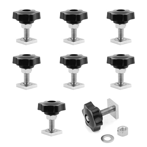 JJWNMLL 8 Pcs Nutsteine Dachträger,T-Nut nutensteine M6,20 x 20 mm Dachträger Relingträger mit Muttern Unterlegscheiben,mit muttern und unterlegscheiben (M8 T-Nut + Muttern) von JJWNMLL