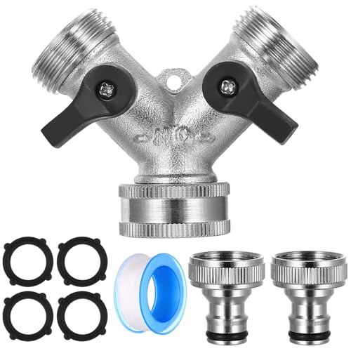 2 Wege Verteiler Wasser 3/4 Zoll, Wasserhahn Verteilers,Wasseranschluss Verteilers, Y-verteiler Zulaufschlauch Waschmaschine Geschirrspüler Gartenschlauch Verteiler 2 Wege Wasserverteiler 3/4 Zoll von JJWUYUE