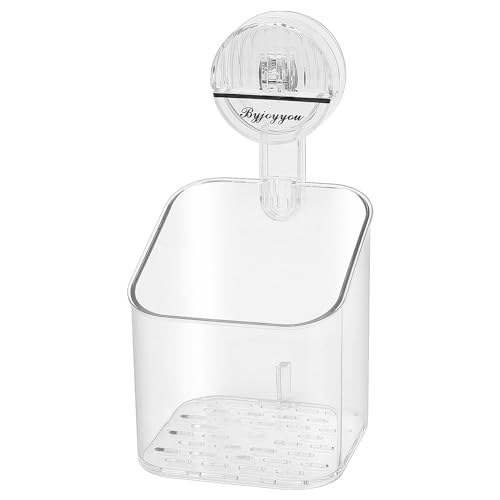 Duschablage Ohne Bohre, Duschablage Saugnapf, Duschregal ohne Bohren mit Saugnapf, Badezimmer Duschkorb, Transparent Wandablage für Küchen Bad Seife Shampoo Wandregal Organizer von JJWUYUE