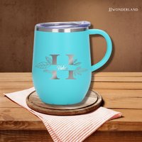 12 Unzen Thermo-Kaffeetasse, Edelstahl-Kaffeetasse, Kaffeetasse, Kaffeetasse Mit Deckel, Spülmaschinenfest, Personalisierte von JJWonderlandCo